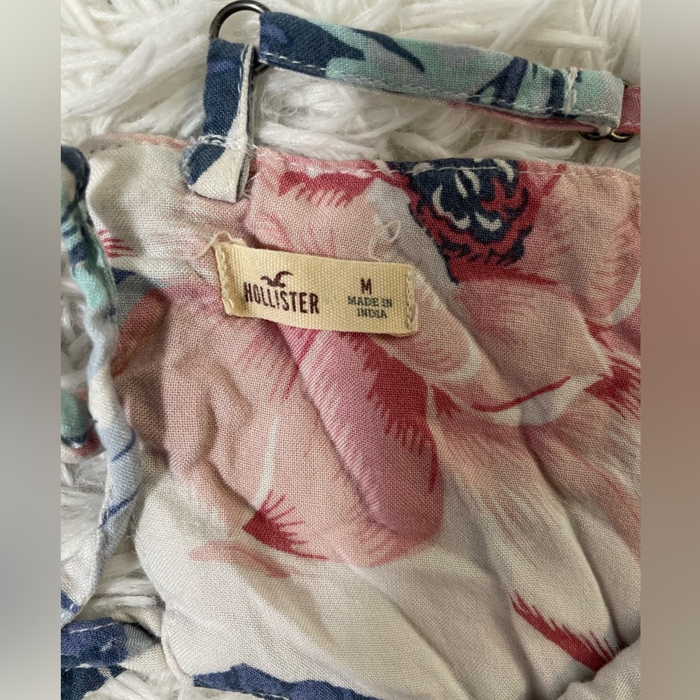 Hollister Y2K Resort Vacation Beach Preppy Corset Back Tropical Floral Dress M - Picture 5 of 8